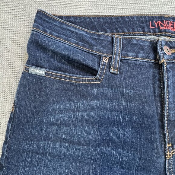 Cinch Lynden Womens Size 32/12R Blue Flared Jeans High Rise Dark Wash Cowgirl - Picture 5 of 15